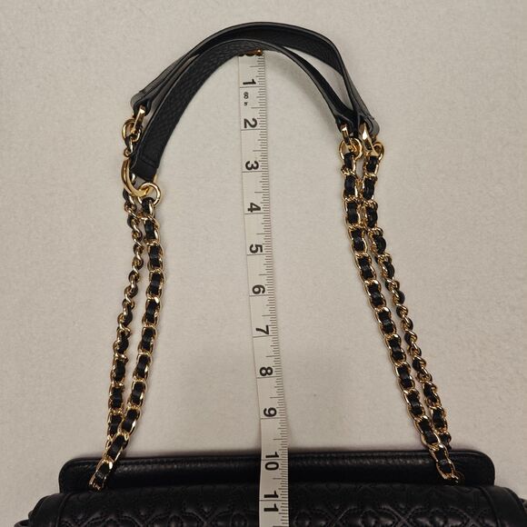 Tory Burch Bryant Quilted Signature Logo Chain Strap Black Gold Shoulder Bag - Picture 16 of 16